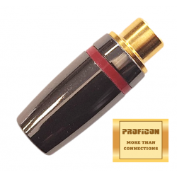 RCA 35F MG RED ΚΟΚΚΙΝΟ της Pro.fi.con υψηλής ποιότητος επίχρυσο θηλυκό φις female plug golden plated